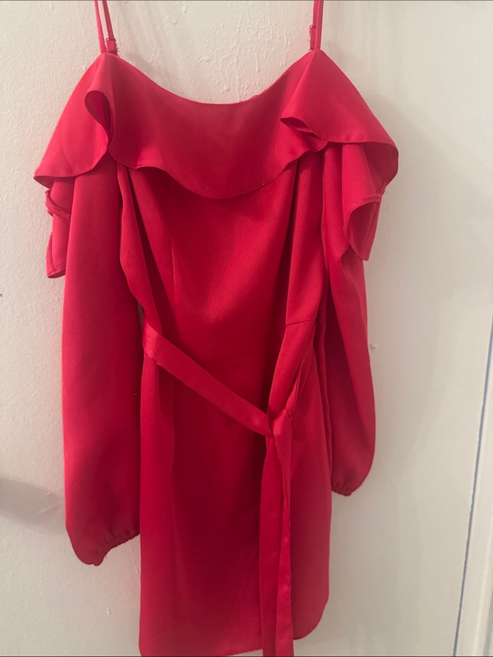 Miss Selfridge Hot Pink One-Shoulder Ruffle Dress